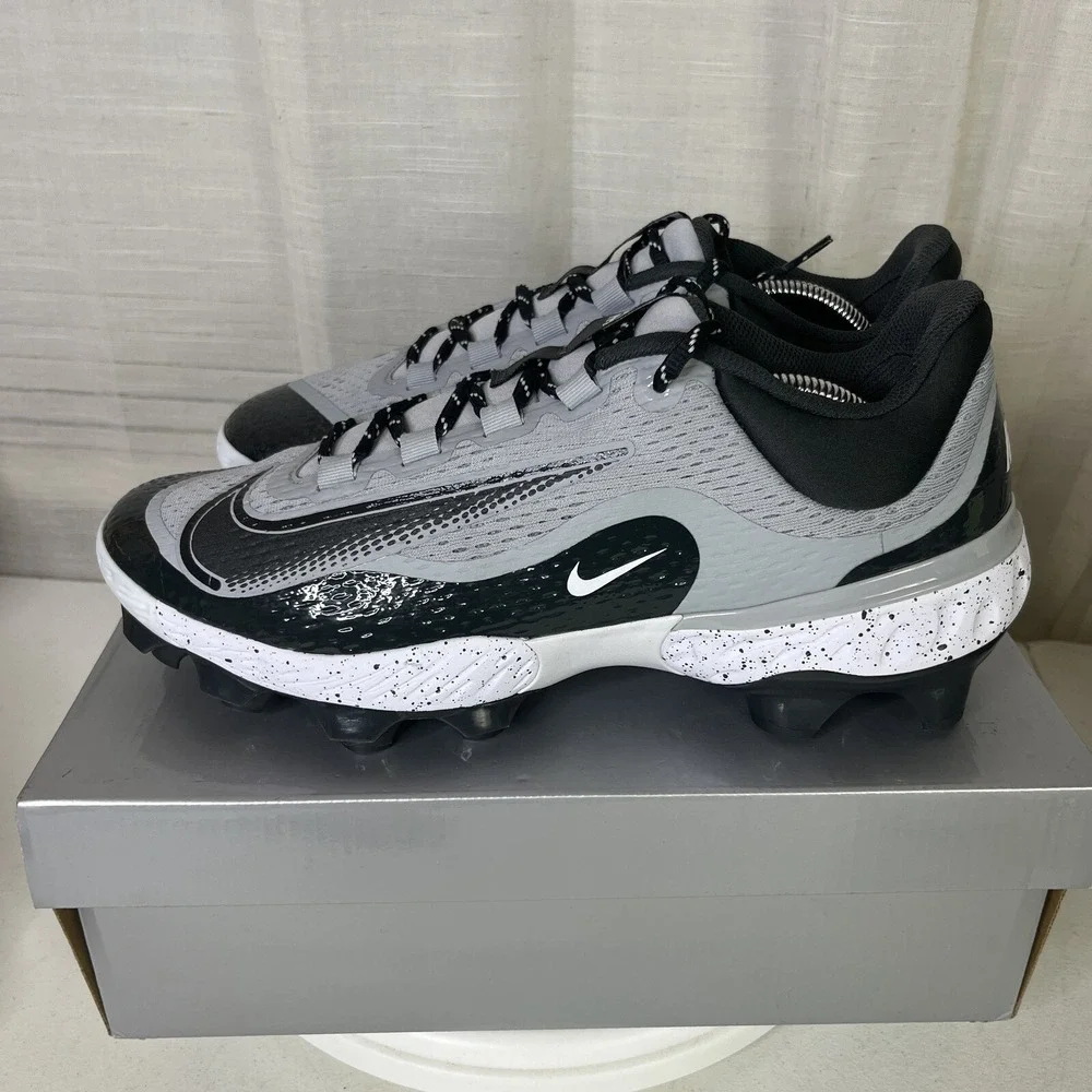 Nike Alpha Huarache Elite 4‎ Low MCS Smoke Grey Size 11.5 Baseball Cleats